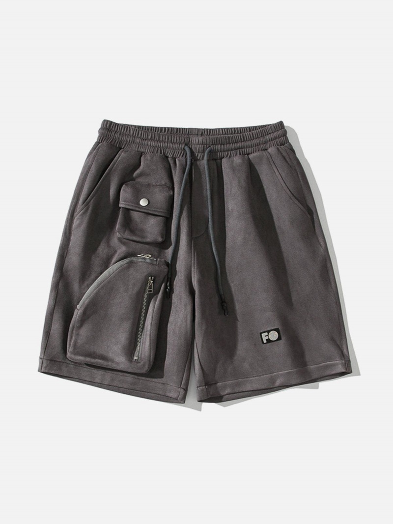 Kaki  Short Aelfric Eden Functional Pocket Design Daim - JNA-0186523